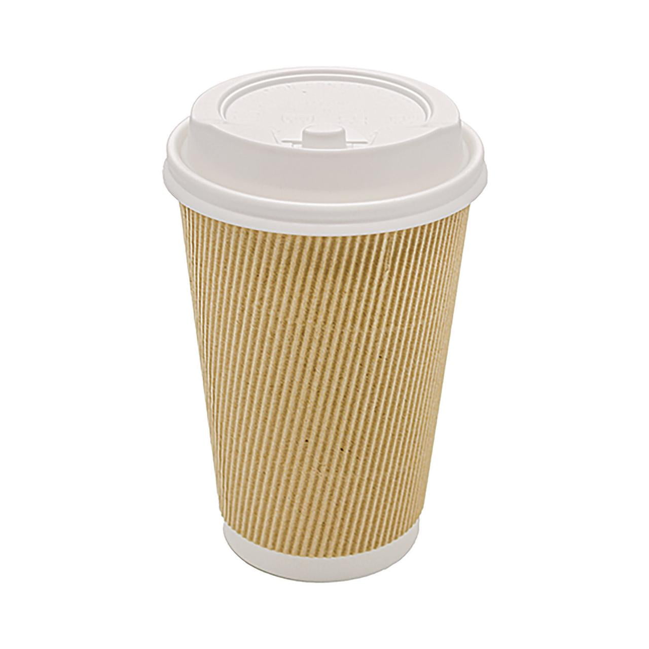 Ripple Hot Cups, 8 oz, Kraft/White, 500/Carton