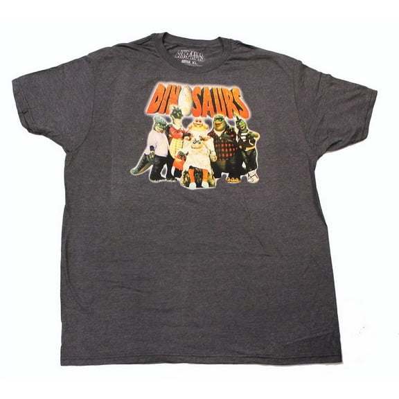 Ripple Junction ABC's Dinosaurs Logo & Cast Men's Grey T-Shirt - Small Unisex