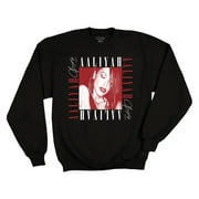 Ripple Junction Aaliyah Adult Unisex Squared Logo Fleece Crew Sweatshirt 3XL Black
