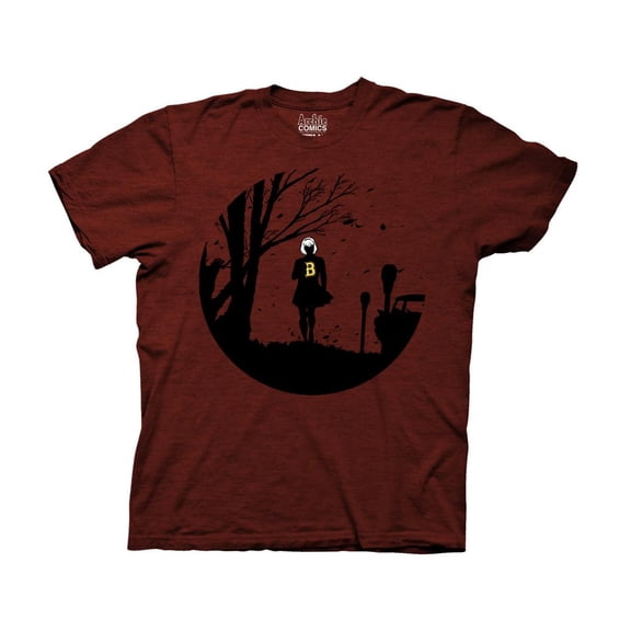 Ripple Junction Archie Adult Unisex Sabrina Silhouette Crew T-Shirt LG Crimson Black Heather