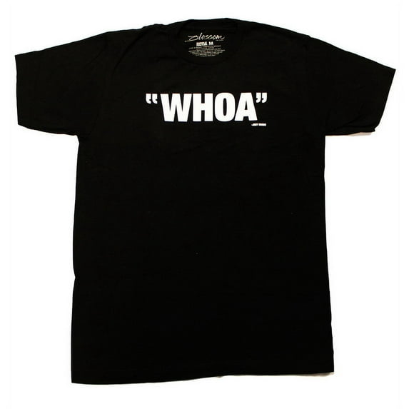 Ripple Junction Blossom "Whoa" Men's Black Cotton T-Shirt - Medium Unisex