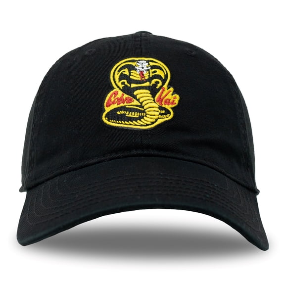 Ripple Junction Cobra Kai Dad Hat Embroidered Dojo Logo Adjustable Baseball Cap Black Officially Licensed