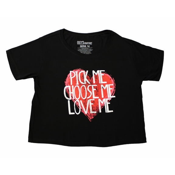 Ripple Junction Greys Anatomy "Pick Me" Women's Black Crop Top - Large Female