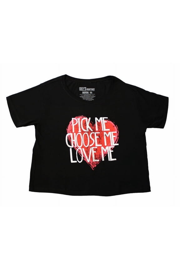 Greys Anatomy "Pick Me" Women's Black Crop Top - Medium Female
