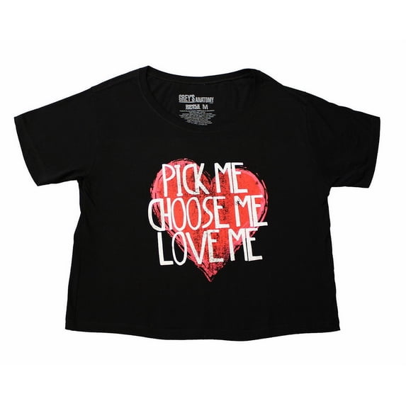 Ripple Junction Greys Anatomy "Pick Me" Women's Black Crop Top - X-Large Female
