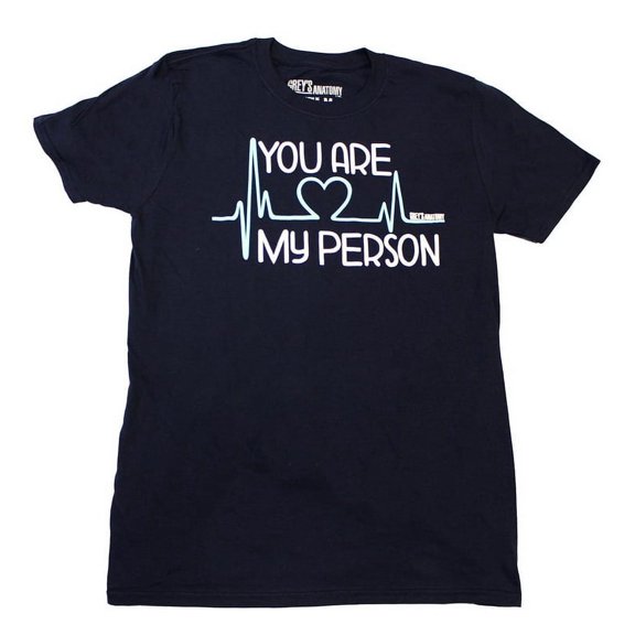 Ripple Junction Greys Anatomy "You Are My Person" Adult Navy T-Shirt - Small Unisex
