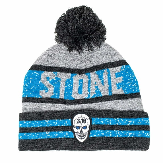 Ripple Junction Heather Gray "Stone Cold" Steve Austin Cuffed Knit Hat with Pom