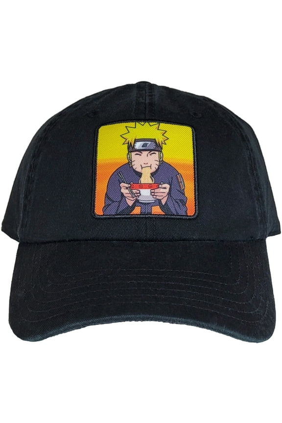 Naruto Shippuden Adult Baseball Hat Ichiraku Ramen Stylized Black Anime Officially Licensed One Size