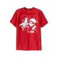 thumbnail image 1 of Naruto Shippuden Sasuke Naruto Chibi Battle Youth Heavy Weight 100% Cotton Crew T-Shirt Red, 1 of 2