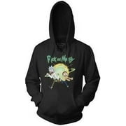Ripple Junction Rick and Morty Adult Unisex Explosion with Logo Pull Over Fleece Hoodie Large Black