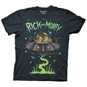 Ripple Junction Rick and Morty Adult Unisex Spaceship Dumping Crew T-Shirt Large Heather Navy