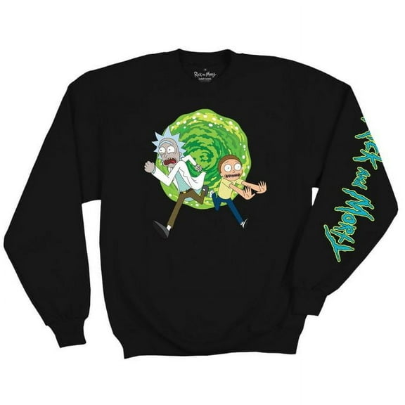 Ripple Junction Rick and Morty Portal with Logo Men's Sweatshirt Officially Licensed