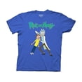 thumbnail image 1 of Ripple Junction Rick and Morty Rick Holding Morty's Eyes Adult T-Shirt Royal Blue, 1 of 3