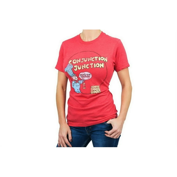 Ripple Junction Schoolhouse Rock! “Conjunction Junction” Adult T-Shirt - Red M Unisex