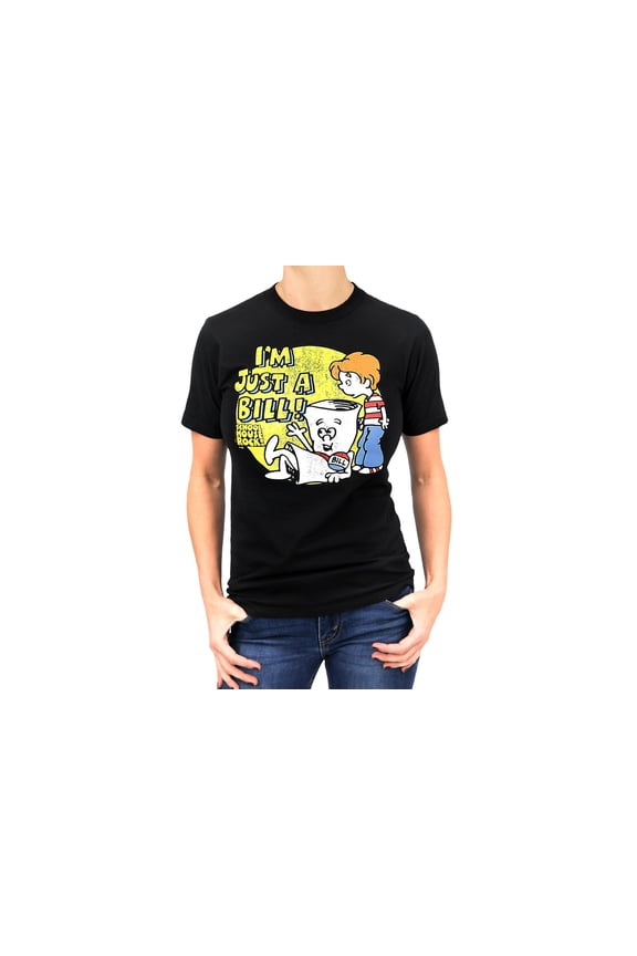 Schoolhouse Rock! I'm Just A Bill Adult Black T-Shirt | Medium Unisex