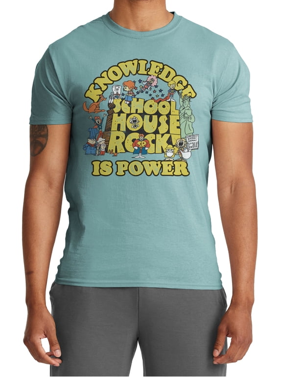 Schoolhouse Rock Men's Short Sleeve T-Shirt Knowledge is Power Retro Vintage Nostalgia Officially Licensed Sizes S-3XL