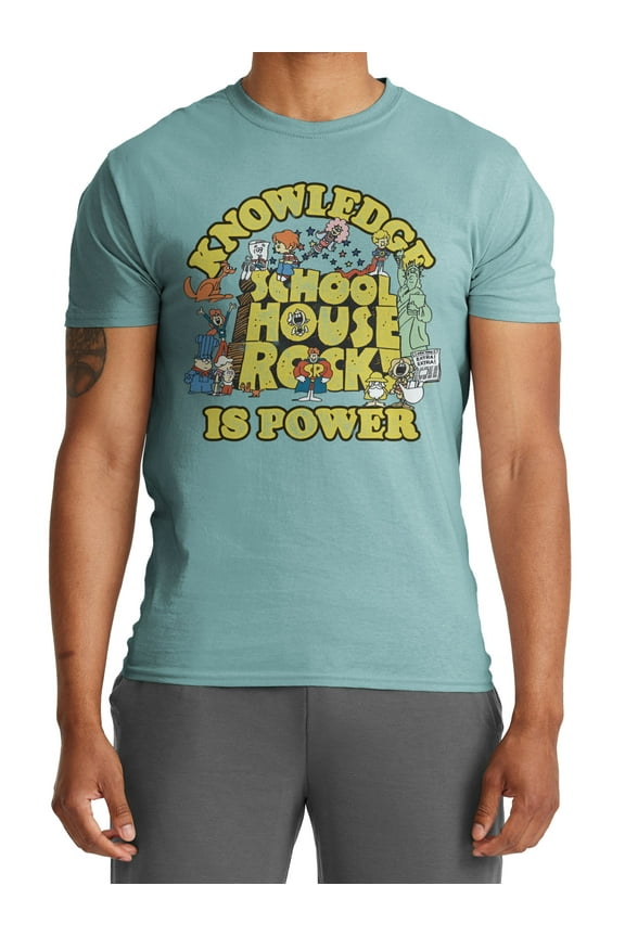 Schoolhouse Rock Men's Short Sleeve T-Shirt Knowledge is Power Retro Vintage Nostalgia Officially Licensed Sizes S-3XL