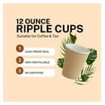 Ripple Paper Cups 12 oz 200 Pack for Coffee & Tea Made in USA Bulk