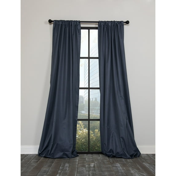 -Ripple Solid Blackout Thermal Rod Pocket Curtain Single Panel, 54 by 63-Inch, Navy Blue Navy Blue 54"x108" 108 Inches