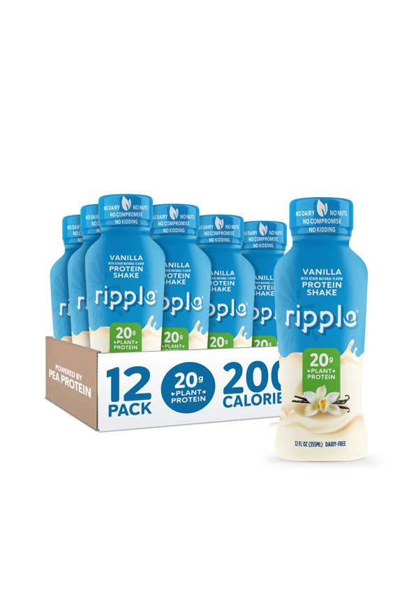 Vanilla Vegan Protein Shake, Shelf Stable, 12 fl oz, 12 Pack