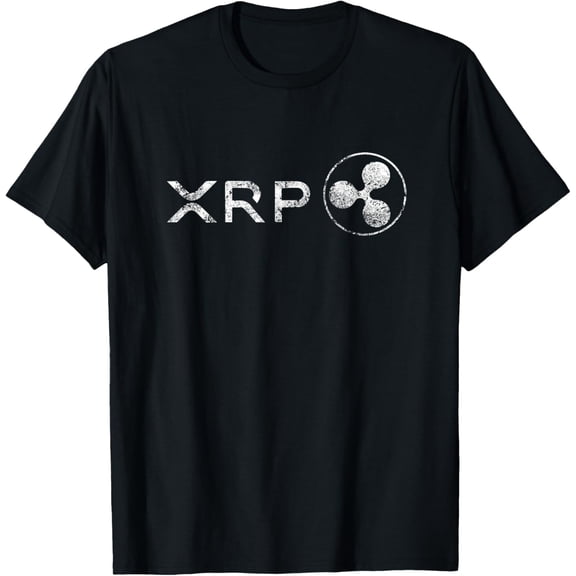 Ripple XRP Crypto Token Blockchain Technology white vintage T-ShirtMen and women, White Black T-shirt, size: Extra large S-4XL