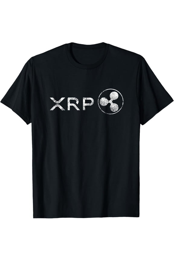 Ripple XRP Crypto Token Blockchain Technology white vintage T-ShirtMen and women, White Black T-shirt, size: Extra large S-4XL