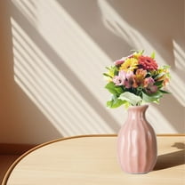 Rippled Ceramic Aromatherapy Bottle,Innovative Small Ceramic Bud Vases: A Tactile Design For Home Decor And The Saving Hydroponic Vases Ideal For Compact Living,Pink,3x1.8"