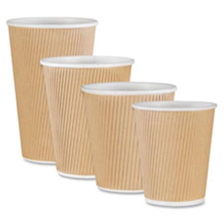 Rippled Hot Cup, 10oz., 500-CT, Brown