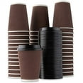thumbnail image 1 of Rippled Hot Cups with Lids | Insulated Double Walled, No Sleeve Needed Disposable Paper Cup for Coffee or Tea | Perfect for To-Go Travel Mug, Parties and More | Size 12 Ounce | 40 Count, 1 of 2