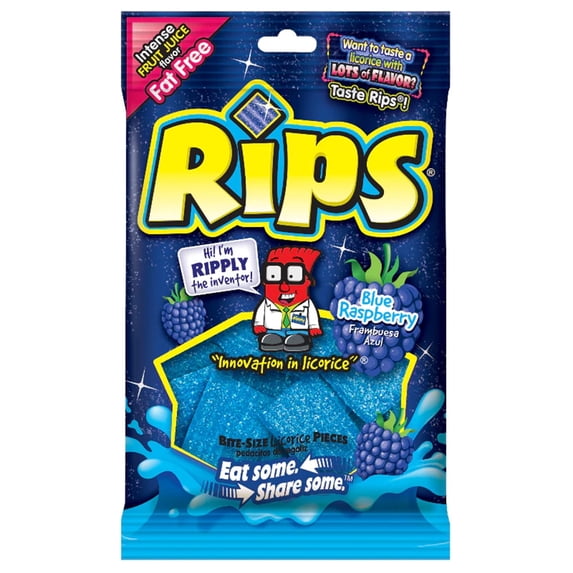 Rips Fat Free Blue Raspberry Candy 4 oz