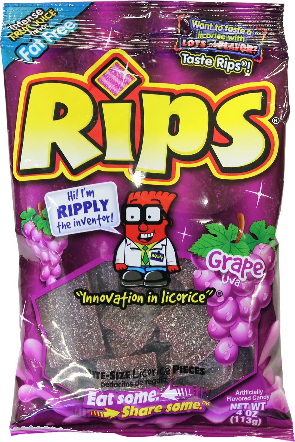 Rips Licorice Candy Grape BCF26 Flavor, 4 Ounce - Walmart.com