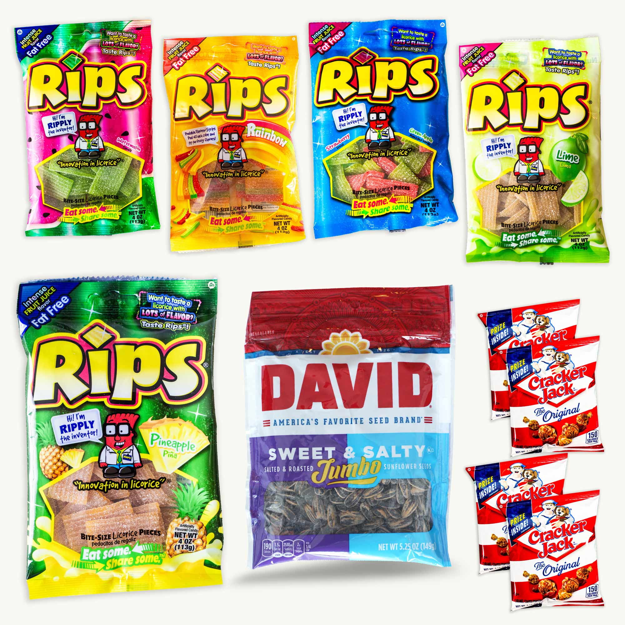 Rips Licorice Variety Pack - Watermelon, Strawberry Green Apple, Lime ...