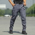 thumbnail image 1 of Ripstop Cargo Pants For Men Tactical Style 4 Way Stretch Water Resistant Trousers With Functional Pockets For Work Hiking And Hunting Trips Gray M, 1 of 7