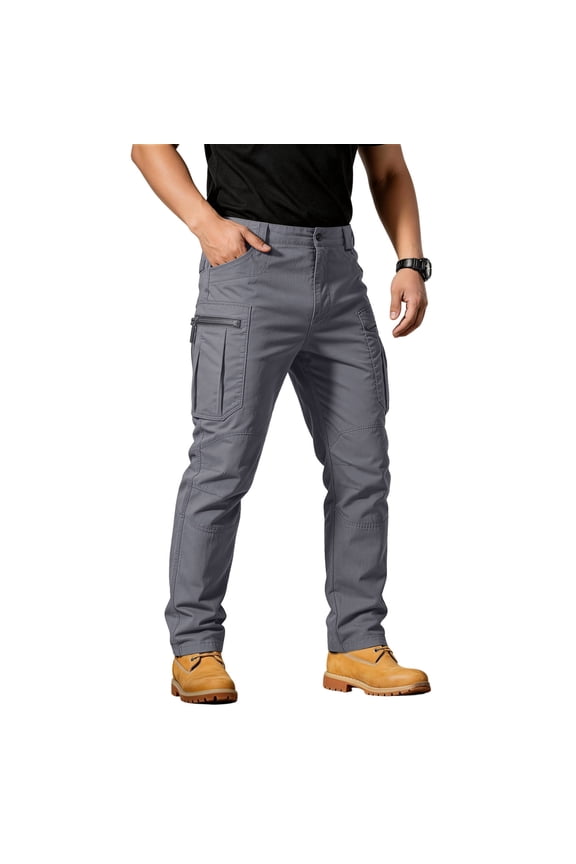 Ripstop Cargo Work Pants For Men With Multi-Pocket Water Resistant Breathable Hiking Camping Travel Fishing Button Down Straight Leg Pants Big And Tall Lightweight Comfortable High Quality