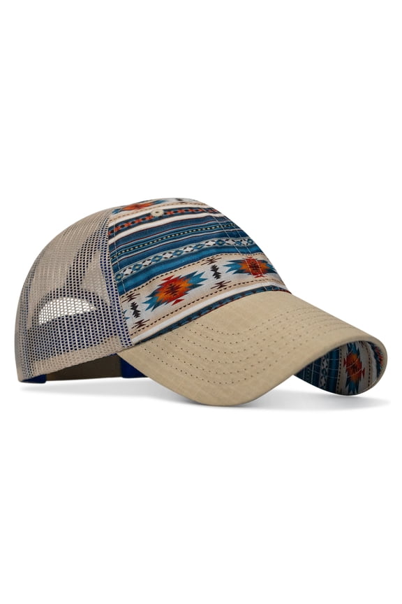 Ripstop Low Pro No Patch Mesh Snapback Hat Cowboy Aztec