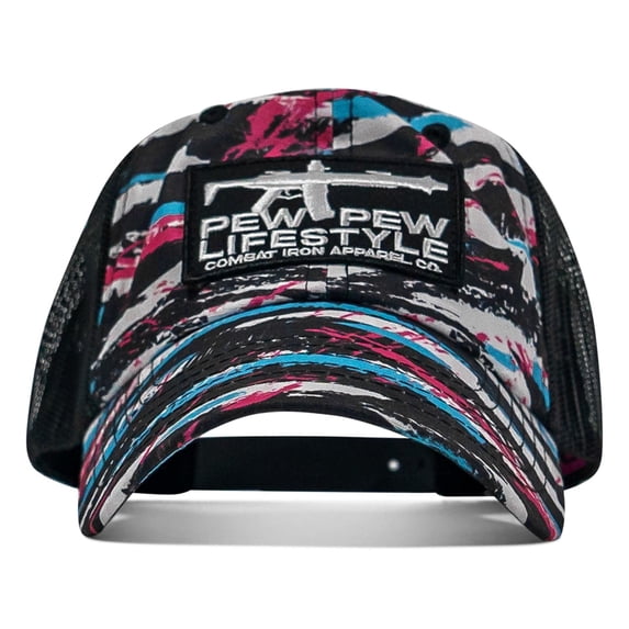Ripstop Pewpew Lifestyle Patch Low Profile Snapback Hat Spring Break Tiger Stripe Camo