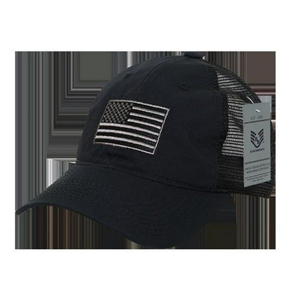 Ripstop Trucker Cap, USA Flag, Black