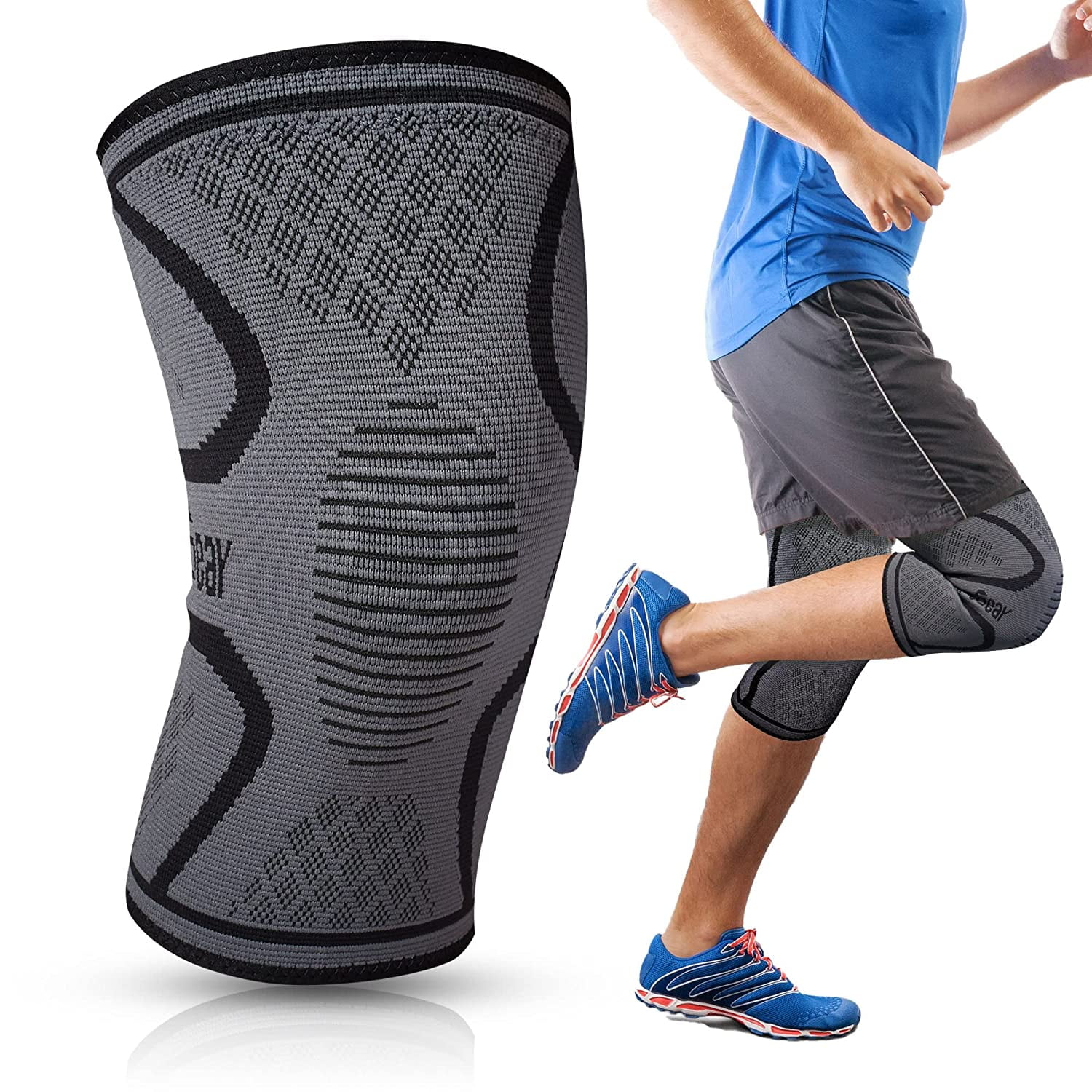 Running with knee compression sleeve deals