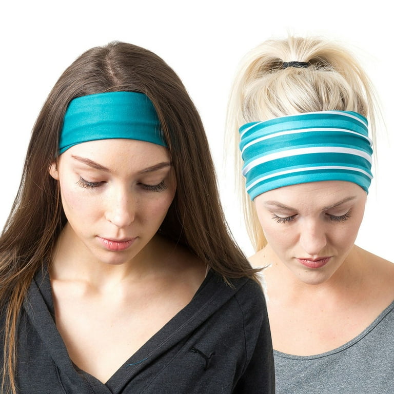 RiptGear Yoga Headbands for Women and Men 2 Pack Teal