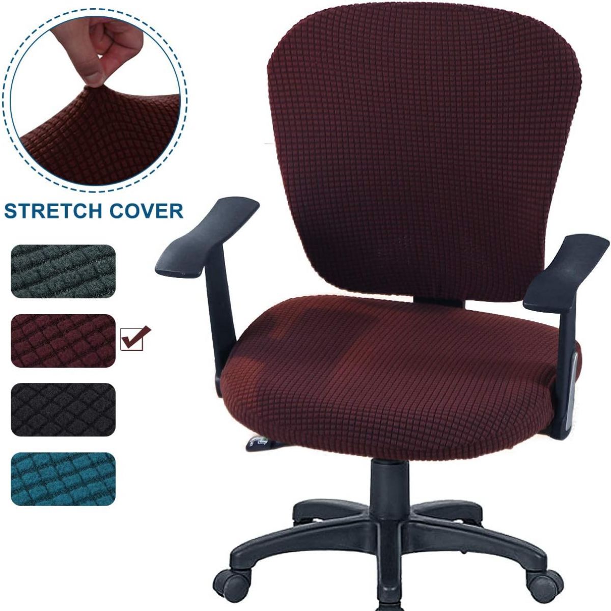 Riqueza Office chair cover, desk chair cover with zips for computer