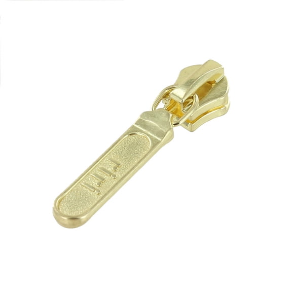 Riri Lang Zipper Pull, Brass Plate
