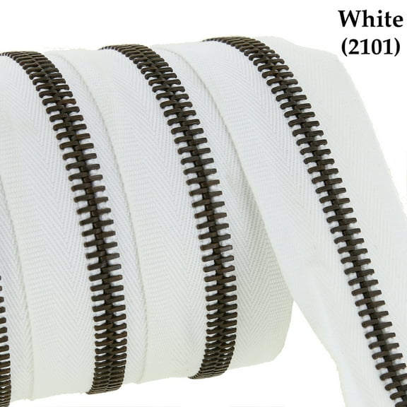 Riri Zipper, Continuous Chain, Cotton Dyeable White Tape