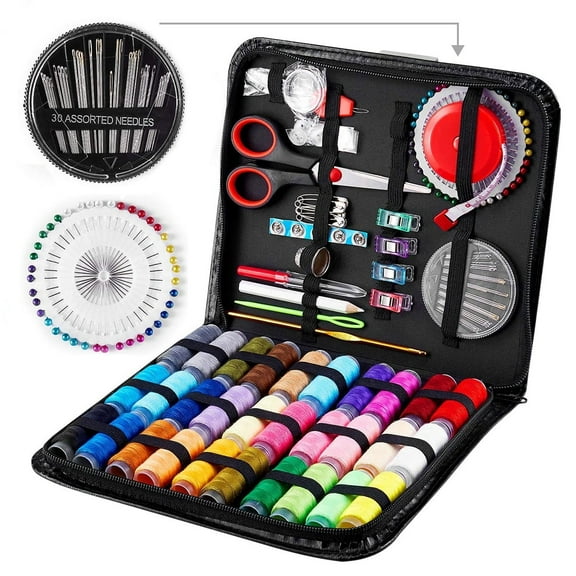 Rirool 126-Piece Sewing Thread and Needle Kit for Beginners - Mini Travel Sewing Supplies for Quick Fixes and Emergency Repairs