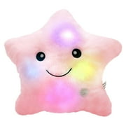 Rirool 14 Creative Twinkle Star Glowing LED Night Light Plush Pillows Light up Stuffed Animal Toys Birthday for Toddler KidsPink