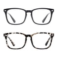 thumbnail image 1 of Rirool 2 Pack Blue Light Blocking Glasses - Computer Reading/Gaming/TV/Phones Glasses for Women Men - Anti Eyestrain & UV Glare Protection - Black+Leopard, 1 of 10