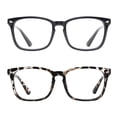 thumbnail image 1 of Rirool 2 Pack Blue Light Blocking Computer Glasses, Black and Leopard Frames Anti Eyestrain UV400 Screen Glasses for Women Men Reading Gaming TV Phone Office Work Screen Time Comfort Kit, 1 of 10