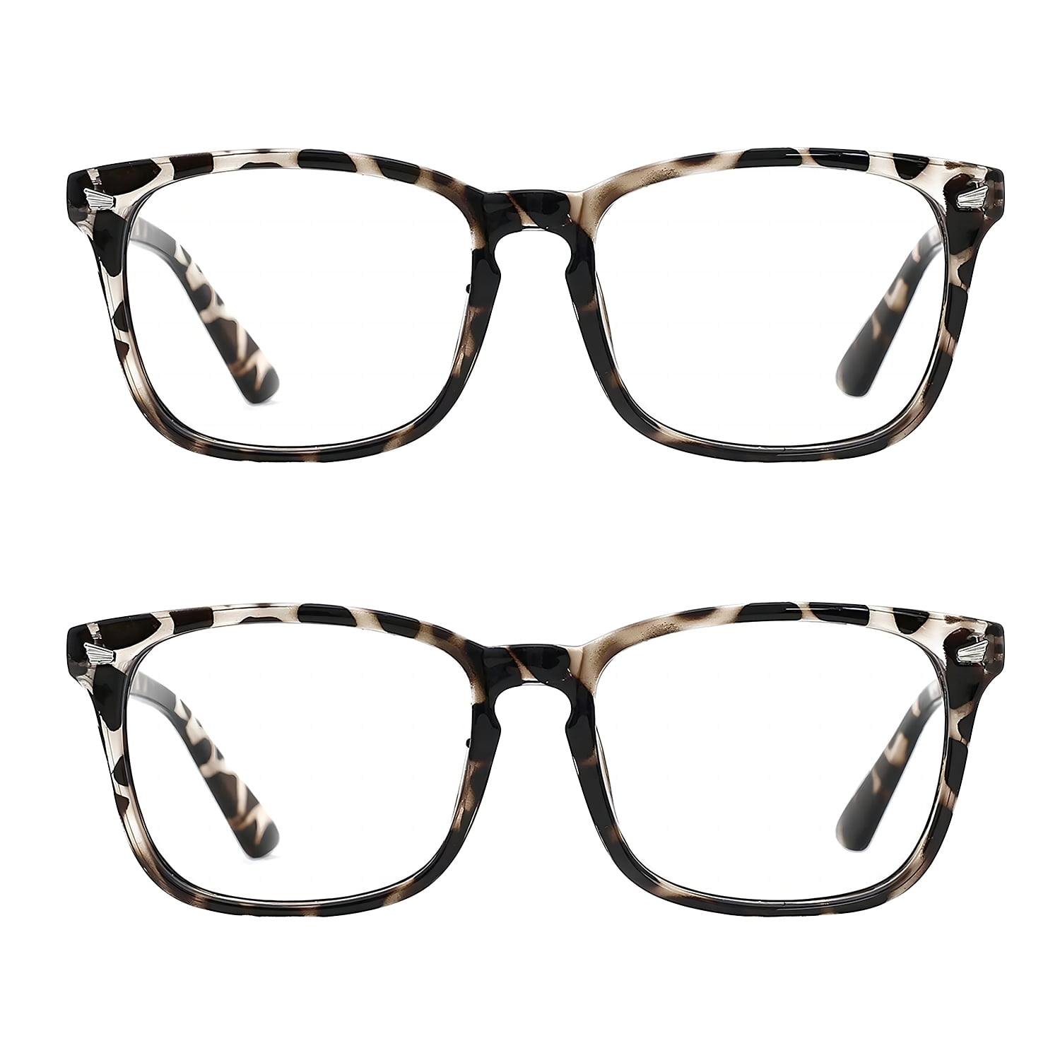 Rirool 2 Pack Blue Light Blocking Glasses Computer Reading/Gaming/TV