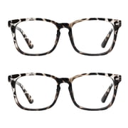 Rirool 2 Pack Blue Light Blocking Computer Glasses, Leopard Frames Clear Lens Anti Eyestrain UV400 Screen Glasses for Women Men Reading Gaming TV Phone Office W