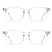 Rirool 2 Pack Blue Light Blocking Computer Glasses, White Clear Lens Anti Eyestrain UV400 Screen Glasses for Women Men Reading Gaming TV Phone Office Work Screen Time Comfort Test Kit
