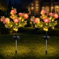 thumbnail image 1 of Rirool 2-Pack Pink Solar Peony Flower Garden Stake Lights, Warm White LED Outdoor Waterproof Decorative Lights with Auto On/Off for Yard Lawn Patio Pathway Walkway Flower Bed Decor, 1 of 8